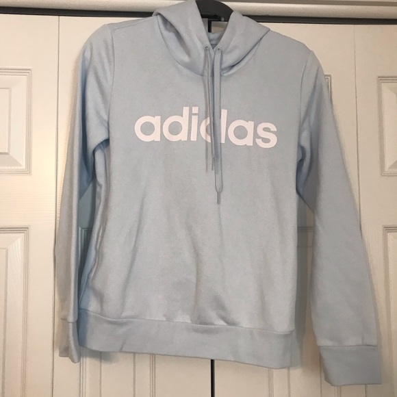 adidas Tops - NWT Adidas hoodie Sz small light blue
